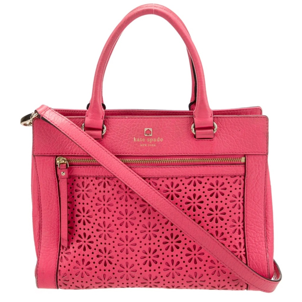 Pink Kate Spade Perri Lane Romy Laser Cut Leather Bag